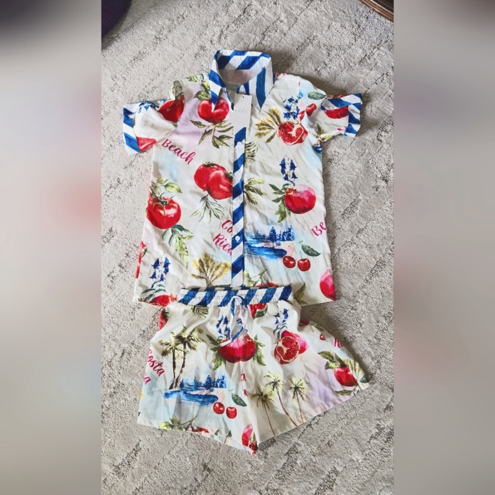 NWT Endless Moon Tropical Print Resirt Wear, Sz M